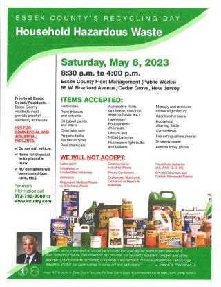 Essex County Household Hazardous Recycling May 6, 2023