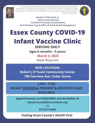 Essex Count COVID-19 Infant Vaccine Clinic 