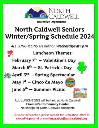 2024 Spring Seniors Schedule