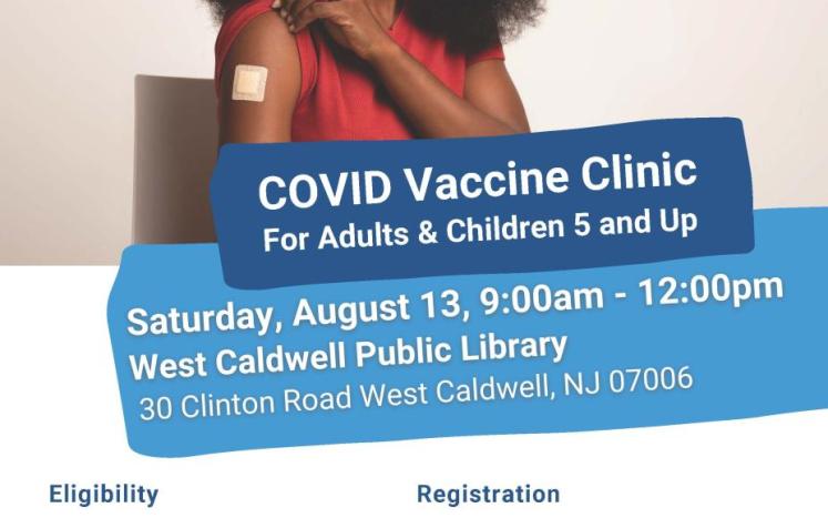 COVID Vaccine Clinic at West Caldwell Library on August 13, 2022